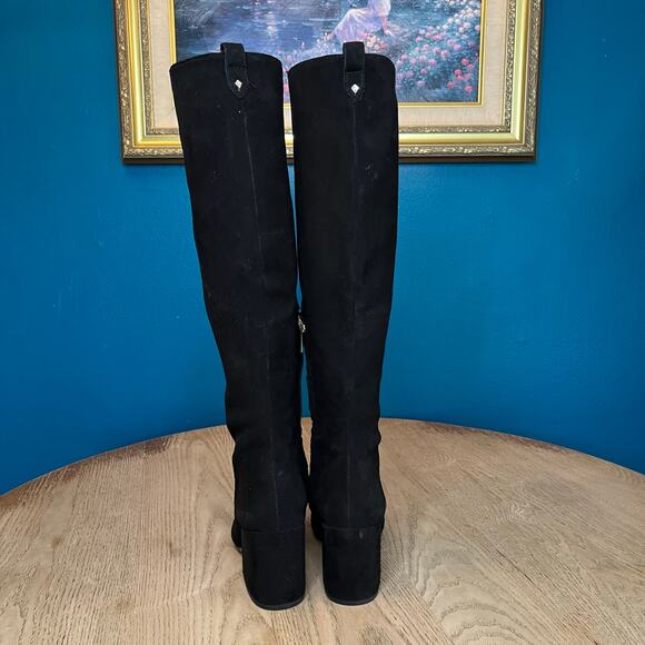 New! Sam Edelman Thora Knee High Boot Black Suede Heeled Boot Girl’s Size 4.5 - Picture 2 of 9